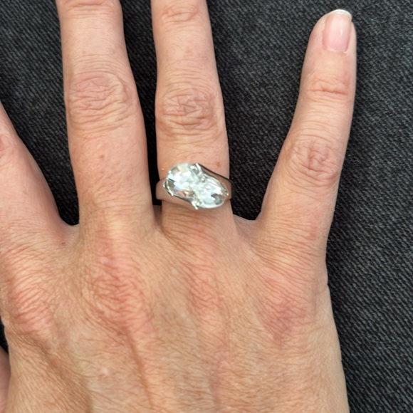 Laguna wave Ring Silver and Cubic Zirconia size 6 - Picture 1 of 11